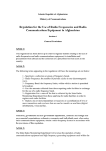 Regulation for the Use of Radio Frequencies and Radio