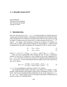 ε /ε Results from KTeV 1 Introduction