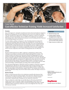 Cost-effective Technician Training Yields Increased