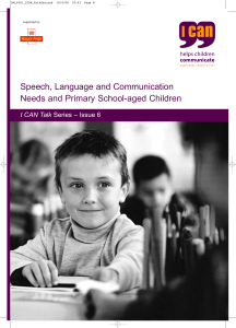 Speech, Language and Communication Needs and Primary