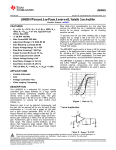 LMH6505 Wideband, Low Power, Linear-in