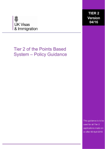 Tier 2 Policy Guidance