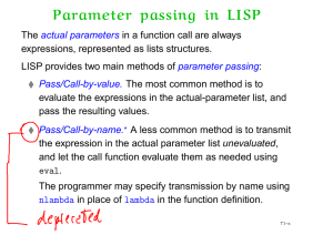 Parameter passing in LISP