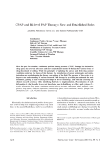 CPAP and Bi-level PAP Therapy: New and