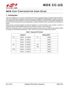 WDS Chip Configurator User Guide -- WDS CC-UG