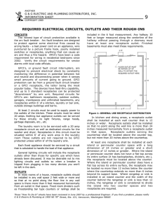 required electrical circuits, outlets and their rough-ins