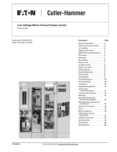Low Voltage Motor Control Centers (ac/dc)