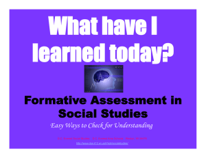 what have i learned today?: formative assessment in social studies