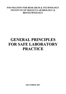 general principles for safe laboratory practice - IMBB