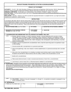 DD Form 2983, Recruit/Trainee Prohibited Activities