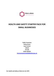 HEALTH AND SAFETY STARTER PACK FOR SMALL BUSINESSES