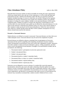 Class Attendance Policy - Plymouth State University