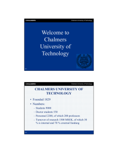 Welcome to Chalmers University of Technology Technology