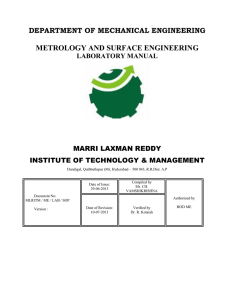 metrology and surface engineering