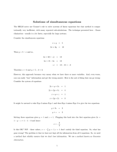 Solutions of simultaneous equations