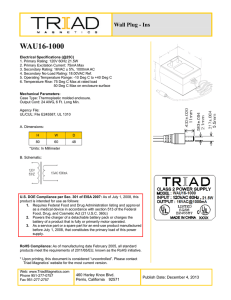 WAU16-1000 - Triad Magnetics
