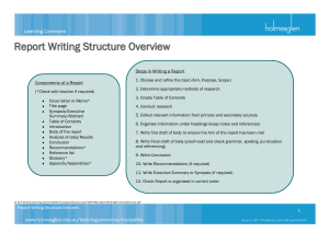 Report Writing Structure Overview