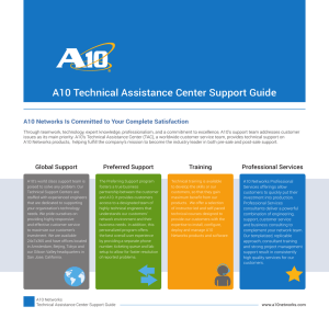A10 Technical Assistance Center Support Guide