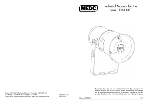 Technical Manual for the Horn – DB3-ULC