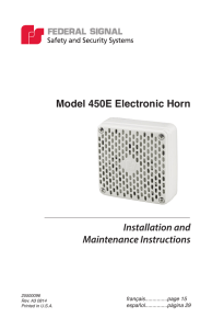 Model 450E Electronic Horn Installation and