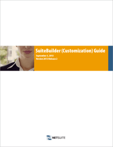 SuiteBuilder (Customization) - SuiteBuilder (Customization) Guide
