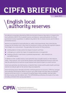 English local authority reserves
