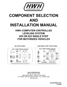 INSTALLATION MANUAL AND COMPONENT SELECTION