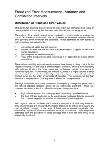 Fraud and Error measurement: variance and the calculation of