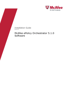 McAfee ePolicy Orchestrator 5.1.0 Software Installation Guide