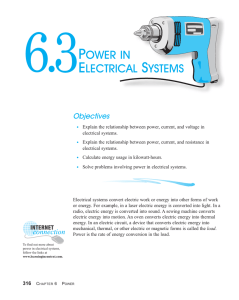 6.3 Power in Electrical Systems