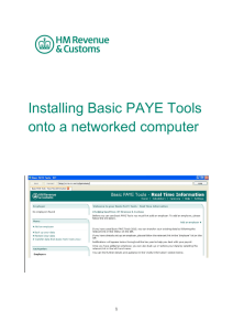 Installing Basic PAYE Tools onto a networked computer