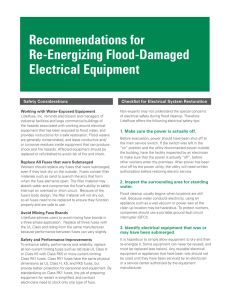 Recommendations for Re-Energizing Flood-Damaged