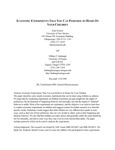 Economic Experiments That You Can Perform At Home On Your