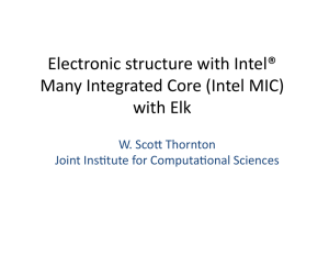 Electronic structure with Intel® Many Integrated Core (Intel MIC) with