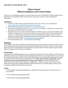 Video Contest Official Guidelines and Contest Rules