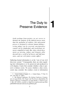 The Duty to Preserve Evidence