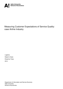 Measuring Customer Expectations of Service Quality: case Airline