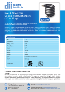 Item # CXN-H 150, Coaxial Heat Exchangers (1/3 to 20 Hp) $365.00