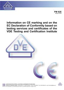 Information on CE marking and on the EC Declaration of Conformity