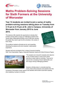 Maths Problem-Solving Sessions for Sixth Formers at the University