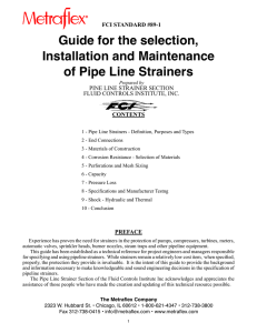 Guide for the selection, Installation and Maintenance of Pipe Line