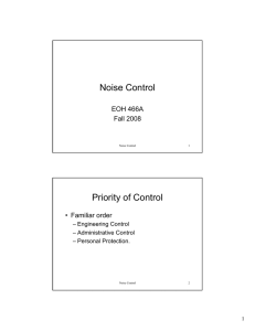 Noise Control Priority of Control