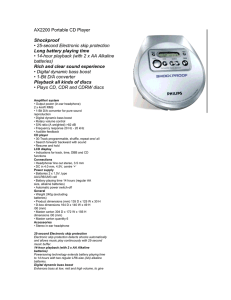 AX2200 Portable CD Player