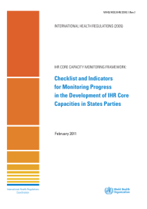 Checklist and Indicators - World Health Organization
