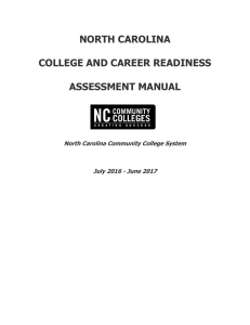 2016-2017 NC CCR Assessment Manual