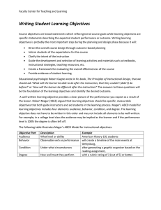 Writing Student Learning Objectives