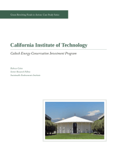 California Institute of Technology: Caltech Energy Conservation