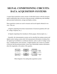 SIGNAL CONDITIONING CIRCUITS: DATA ACQUISITION SYSTEMS