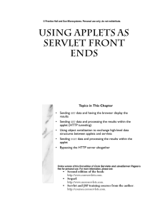 Using Applets As Servlet Front Ends