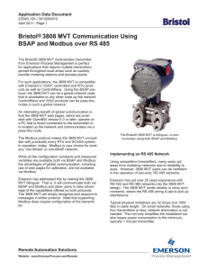 Bristol® 3808 MVT Communication Using BSAP and Modbus over